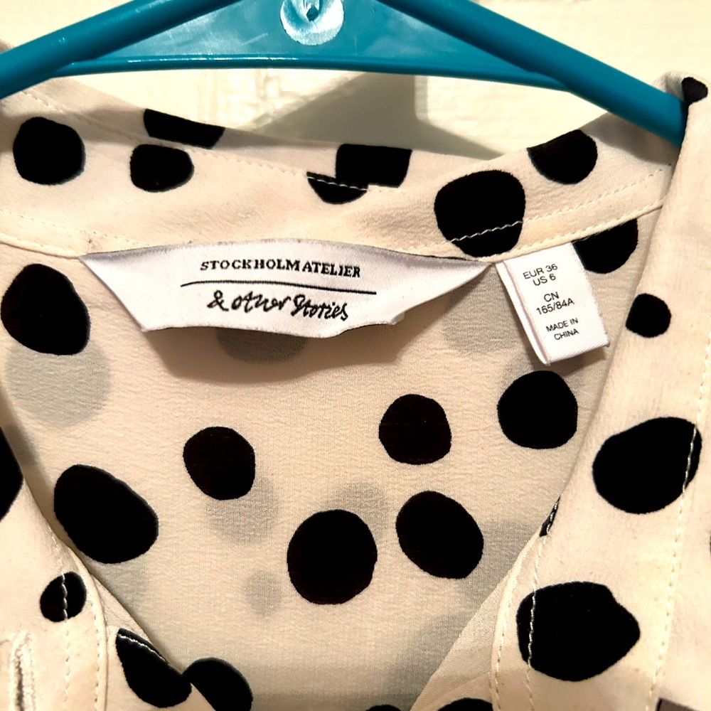 Size 6 And Other Stories Silk Polka Dot Blouse